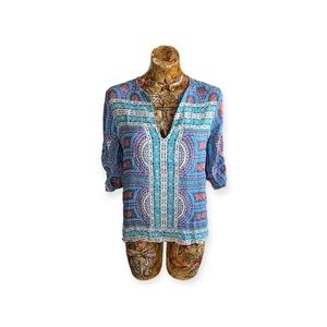 BCBG MAXAZRIA blouse pink blue purple XS top